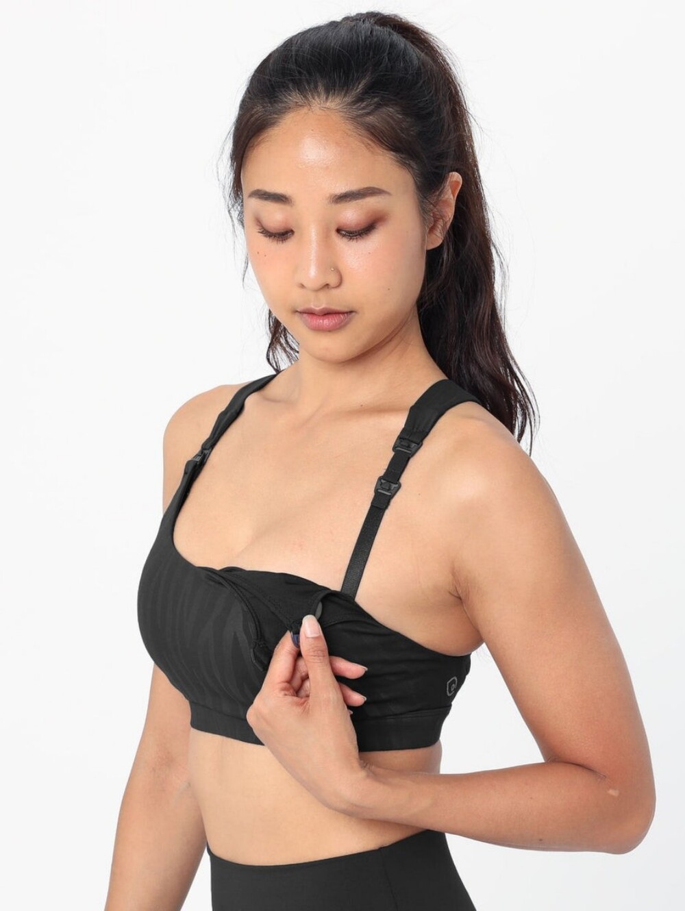 Sweat & Milk Black Tiger Venice High Impact Full Coverage Nursing Sports Bra